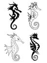 Sea horse tattoo design