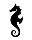 Sea horse vector illustration isolated silhouette.