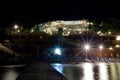 Sea hotel beach at night Royalty Free Stock Photo