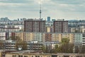 section of a housing estate in Berlin-Marzahn with tv tower Royalty Free Stock Photo