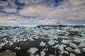 A sea of ice burgs dance around Jokulsarlon Lagoon in Iceland Royalty Free Stock Photo