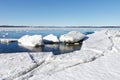 Sea ice is destroyed in the spring