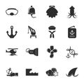 Sea 16 icons universal set for web and mobile Royalty Free Stock Photo