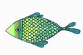 Illustrations. Sea inhabitants, fish. kawaii animais