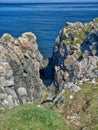 A sea inlet, or geo, on Swinna Ness near Baltasound on the island of Unst in Shetland, Scotland, UK
