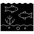Sea inside icon, vector illustration, sign on isolated background Royalty Free Stock Photo