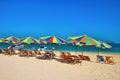 Sea,Island,umbrella,Thailand, Khai Island Phuket, Sun beds and sun umbrellas on a tropical beach