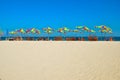 Sea,Island,umbrella,Thailand, Thai Island Phuket Sun beds and sun umbrellas on a tropical beac Royalty Free Stock Photo