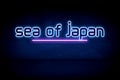 Sea of Japan - blue neon announcement signboard