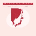 Vector illustration vector of Sea of Japan East Sea map Asia