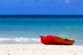 Sea kayak on a beach in the Caribbeans Royalty Free Stock Photo