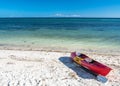 Sea kayak at the lonely Anda white beach of Bohol Islands of Phi Royalty Free Stock Photo