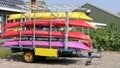 Sea kayaks on a trailer Royalty Free Stock Photo