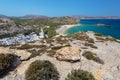 Sea lagoon and Vai sandy beach at the eastern part of Crete island near Sitia town Royalty Free Stock Photo
