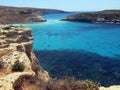 Sea of the LAMPEDUSA island in Italy Royalty Free Stock Photo