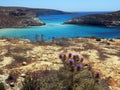 Sea of the LAMPEDUSA island in Italy Royalty Free Stock Photo