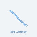 sea lamprey 2 colored line icon. Simple light and dark blue element illustration. sea lamprey concept outline symbol design from f