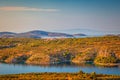 Sea landscape of Adriatic coast near The Primosten town at the c Royalty Free Stock Photo