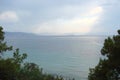 Islands of southern Greece Poros, Hydra, Aegina 06. 15. 2014. Landscape of the coastal islands of Greek islands in the warm evenin