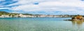 Sea landscape with Cadaques, Catalonia, Spain near of Barcelona. Scenic old town with nice beach and clear blue water in bay.