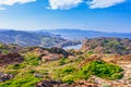 Sea landscape with Cap de Creus, natural park. Eastern point of Spain, Girona province, Catalonia. Famous tourist destination in