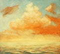 Sea landscape with a cloud, painting