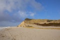 Sea landscape with huge waves and empty beach at Hoernum