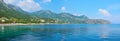 Sea landscape with Kumlubuk bay near Turunc, Mugla. Panorama