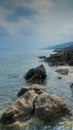 Rocks in the sea. Royalty Free Stock Photo