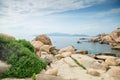 Sea landscape with rocks and clouds Royalty Free Stock Photo