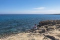 Rocky coastline , Cape Greco on Cyprus Royalty Free Stock Photo