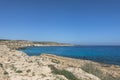 Rocky coastline , Cape Greco on Cyprus Royalty Free Stock Photo