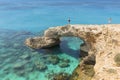 Rocky coastline , Cape Greco on Cyprus Royalty Free Stock Photo