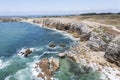 Sea landscape, rocky ocean coast, coast of France near Quiberon Royalty Free Stock Photo