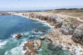 Sea landscape, rocky ocean coast, coast of France near Quiberon Royalty Free Stock Photo