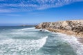 Sea landscape, rocky ocean coast, coast of France near Quiberon Royalty Free Stock Photo