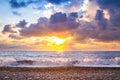 Sea landscape with a sunset