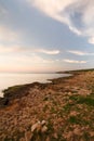A sea landscape before sunset, on a mediterranean coast