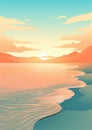 Landscape sea vacation sky travel beach summer water sunset background beauty sun sunrise nature Royalty Free Stock Photo