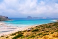 sea landscape, view from above island Balos, Lagoon. Crete, Greece beaches. Perfect holiday