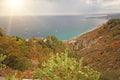 Sea Landscape, View to the Sea. City of Taormina, Sicily, Italy Royalty Free Stock Photo