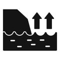 Sea level rise icon simple vector. Climate change risk Royalty Free Stock Photo