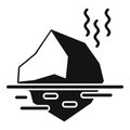 Sea level rise after melting iceberg icon simple vector. Flood risk Royalty Free Stock Photo