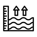 Sea Level Rise Vector Thick Line Icon For Personal And Commercial Use