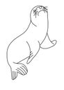 Sea life black and white lineart drawing illustration