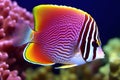 Sea life exotic tropical coral reef copperband butterfly fish. Neural network AI generated Royalty Free Stock Photo