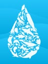 Sea life water drop Royalty Free Stock Photo