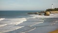 Sea and Lighthouse at Biarritz Royalty Free Stock Photo
