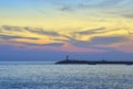 Sea lighthouse in the evening Royalty Free Stock Photo