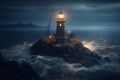 Sea lighthouse. Generate Ai